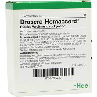 Drosera Homaccord ampolas 10 x 1,1 ml