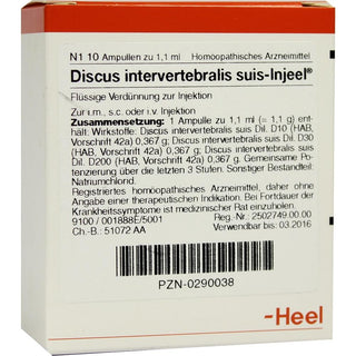 Discus intervertebralis suis Injeel ampolas 10 x 1,1 ml