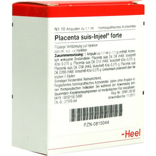 Placenta suis Injeel forte ampolas 10 x 1,1 ml